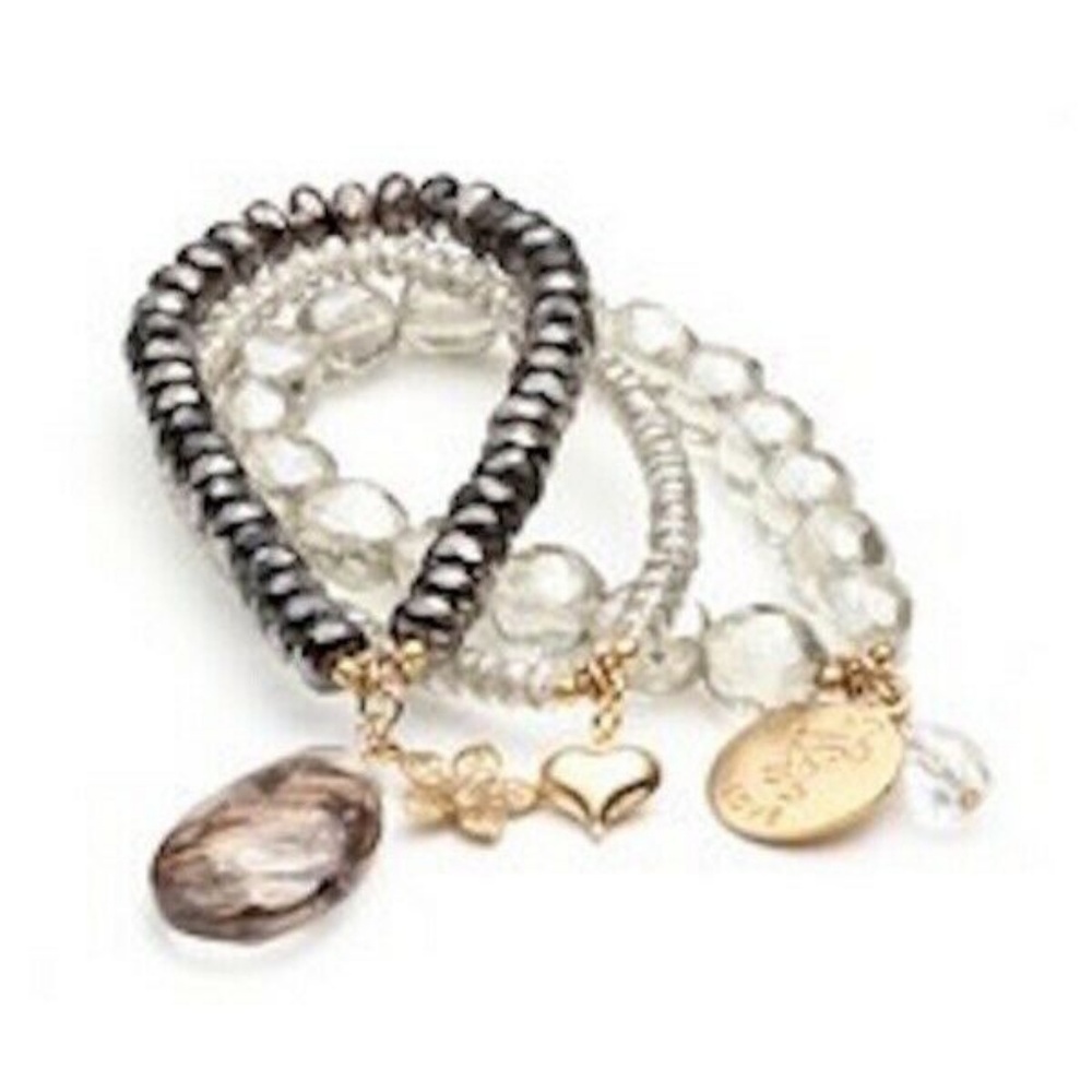 Danielle Stevens Set 3 Stone & Crystal Bracelets